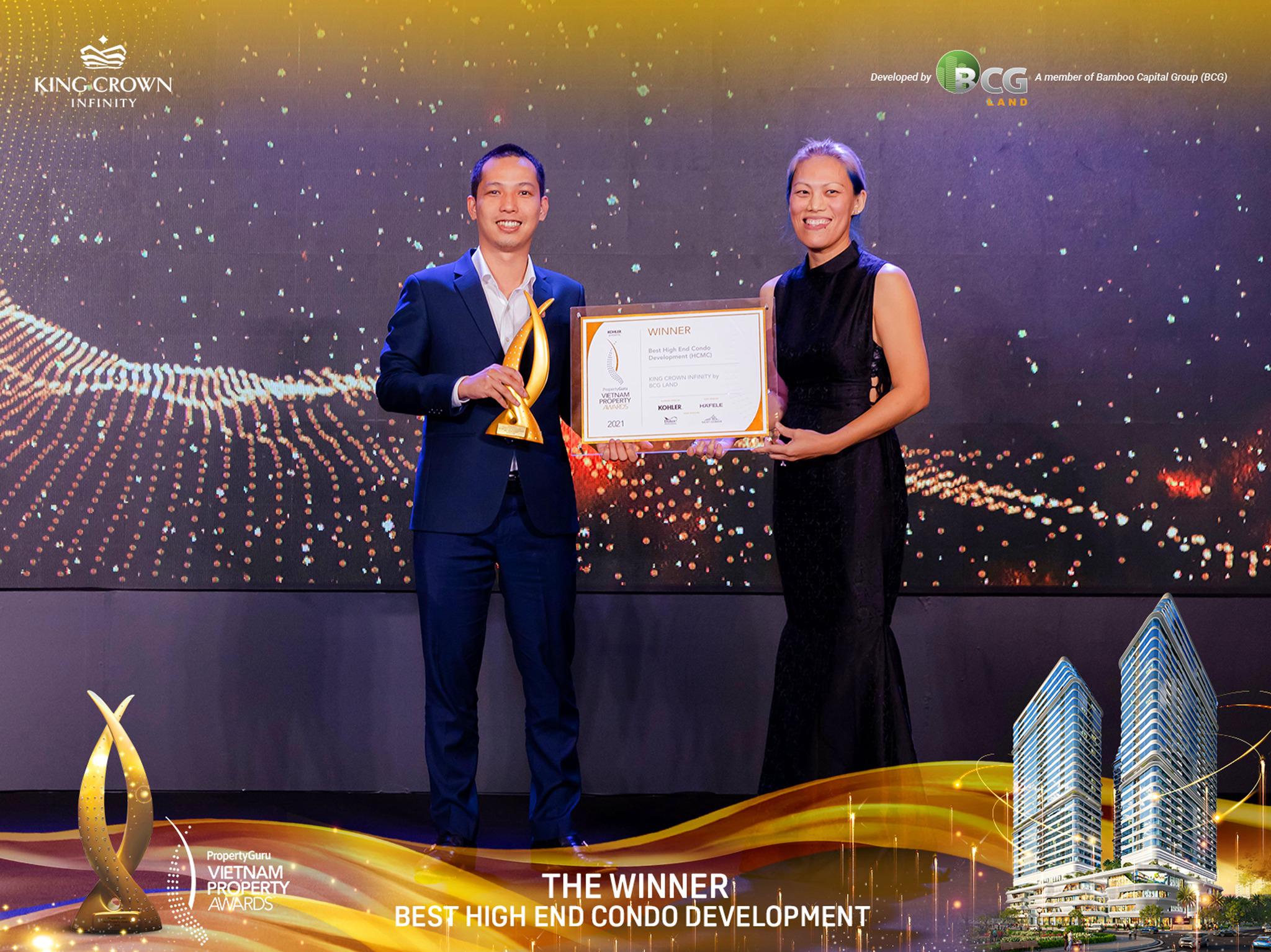 BCG LAND TIẾP TỤC ĐƯỢC GỌI TÊN TẠI LỄ TRAO GIẢI PROPERTYGURU VIETNAM AWARDS 2021 VỚI DỰ ÁN KING CROWN INFINITY